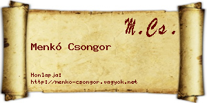 Menkó Csongor névjegykártya
